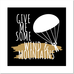 Paragliding wind & mountains Posters and Art